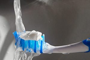 Running Water on a Toothbrush