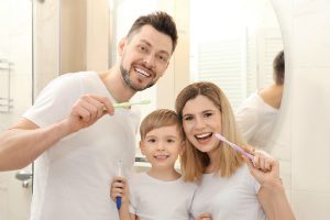 Family Brushing Teeth